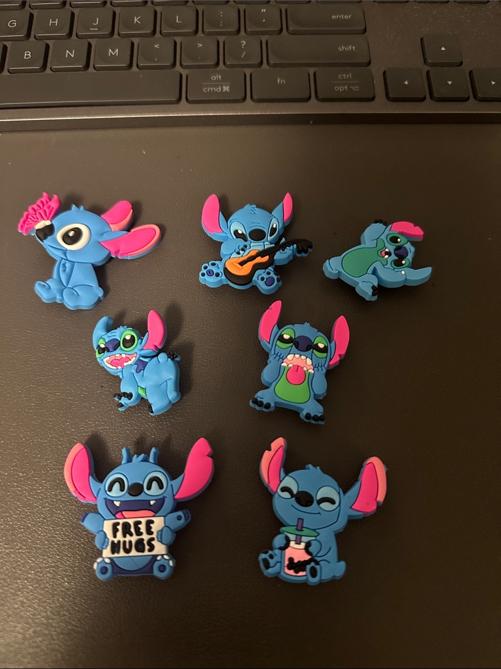 Blue Stitch Croc Charms